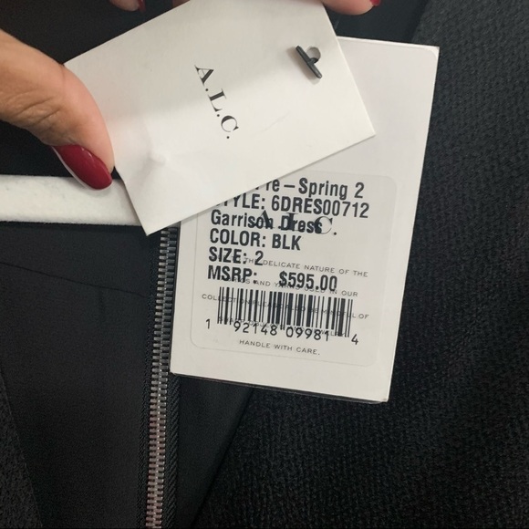 NWT A.L.C Garrison dress in black long sleeve mock - Picture 14 of 14